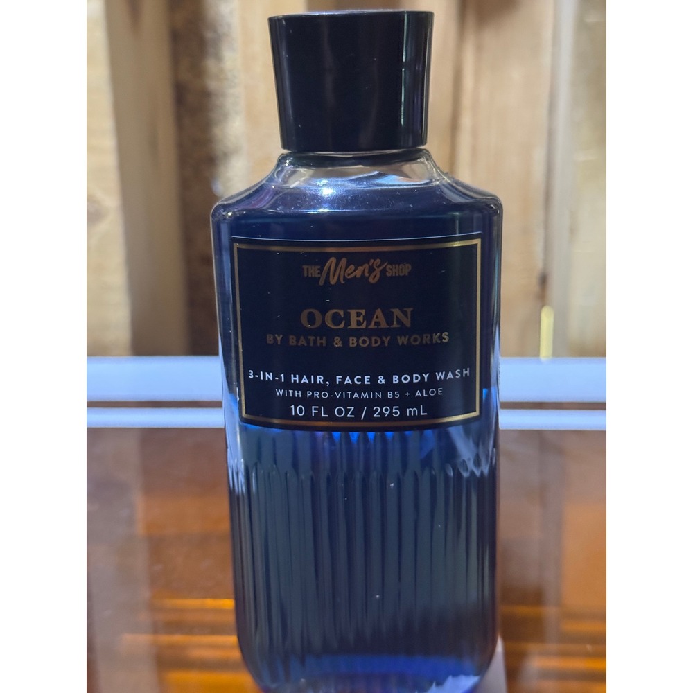 Bath & Body Works Ocean 3-in-1 Hair Face Body Wash 10oz The Mens Shop Blue